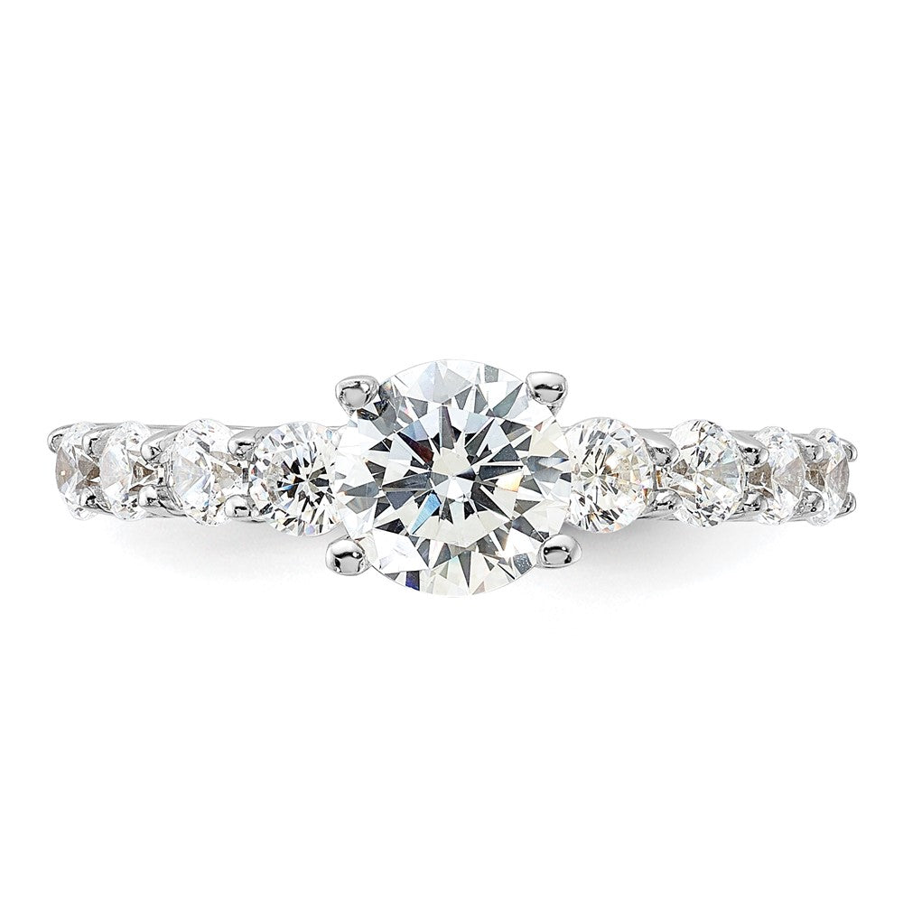 Pure Fire Sterling Silver Rhod-plated Pure Fire Polished & CZ Ring