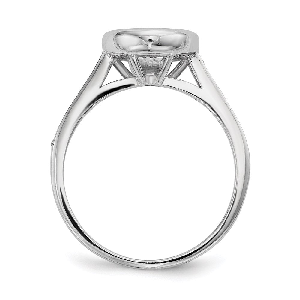 Sterling Silver Rhodium-plated CZ 3-Ring Set