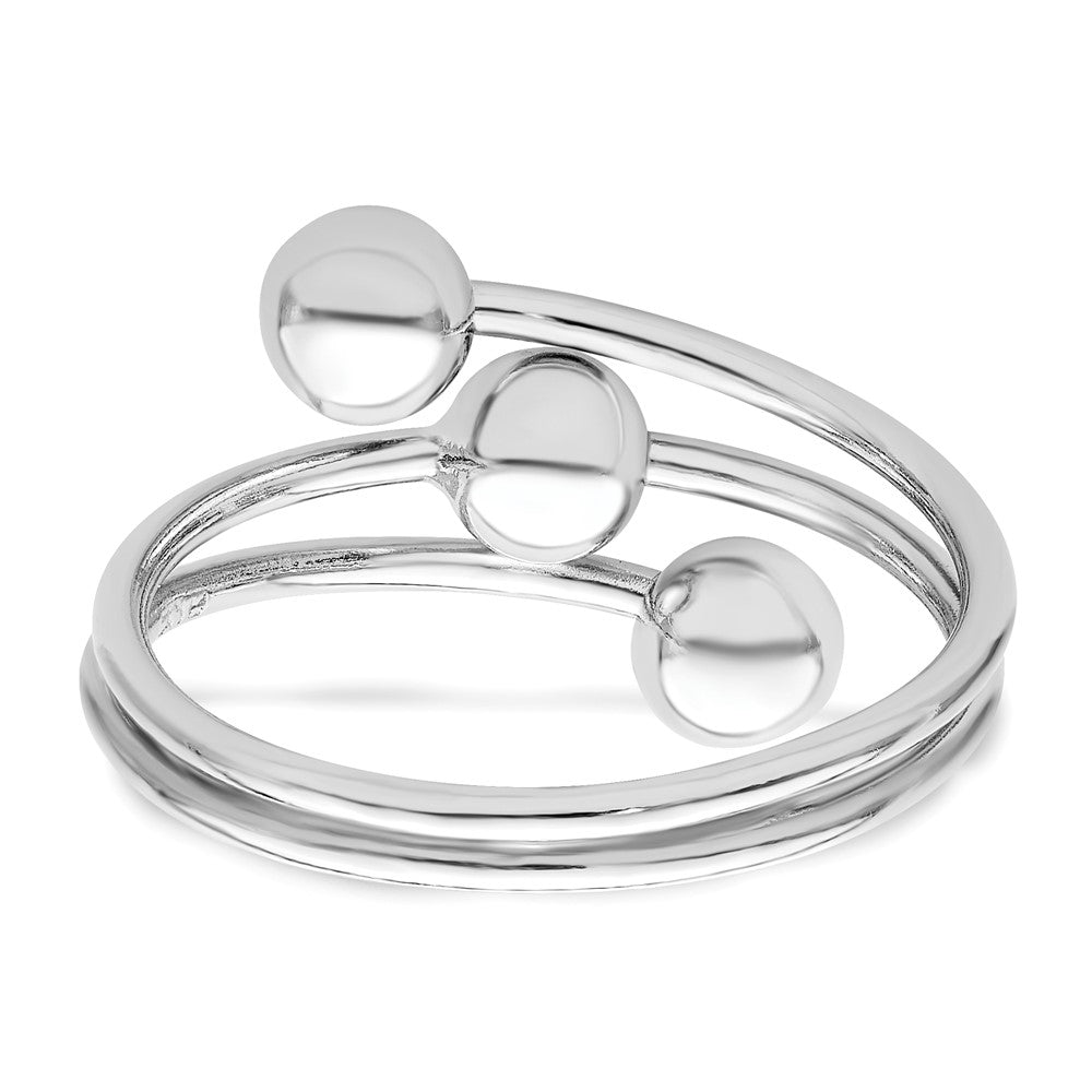 Sterling Silver Rhodium-plated Polished 3 Ball Ring
