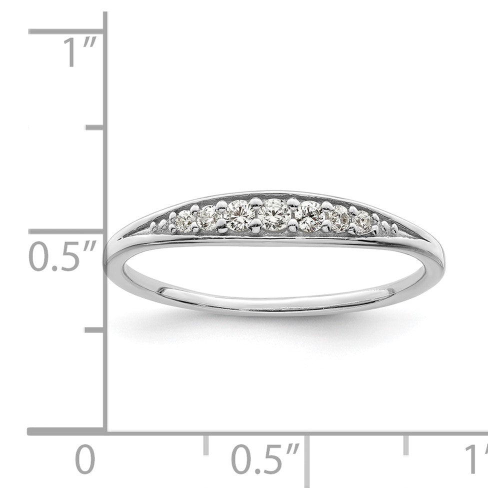 Sterling Silver Rhodium-plated Polished CZ Ring