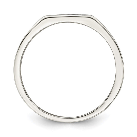 Sterling Silver Rhodium-plated Enameled Cross Ring