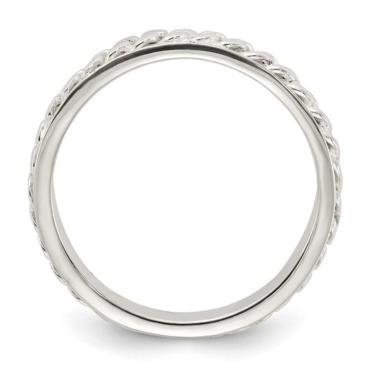 Sterling Silver Chain Inlay Design 3mm Band
