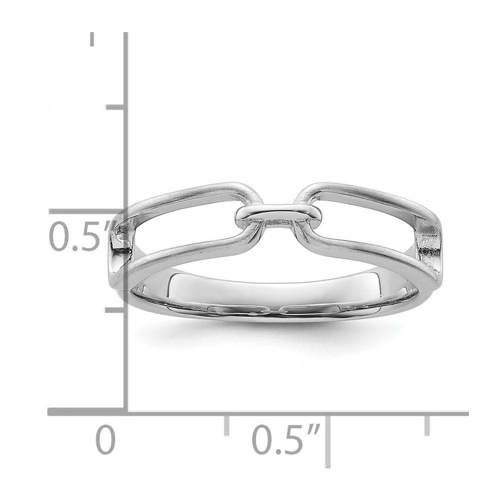 Sterling Silver Rhodium-plated Polished Ring