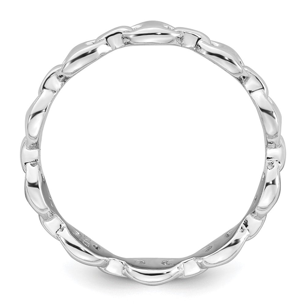 Sterling Silver Rhodium-plated Polished Mariner Link Size 8 Ring