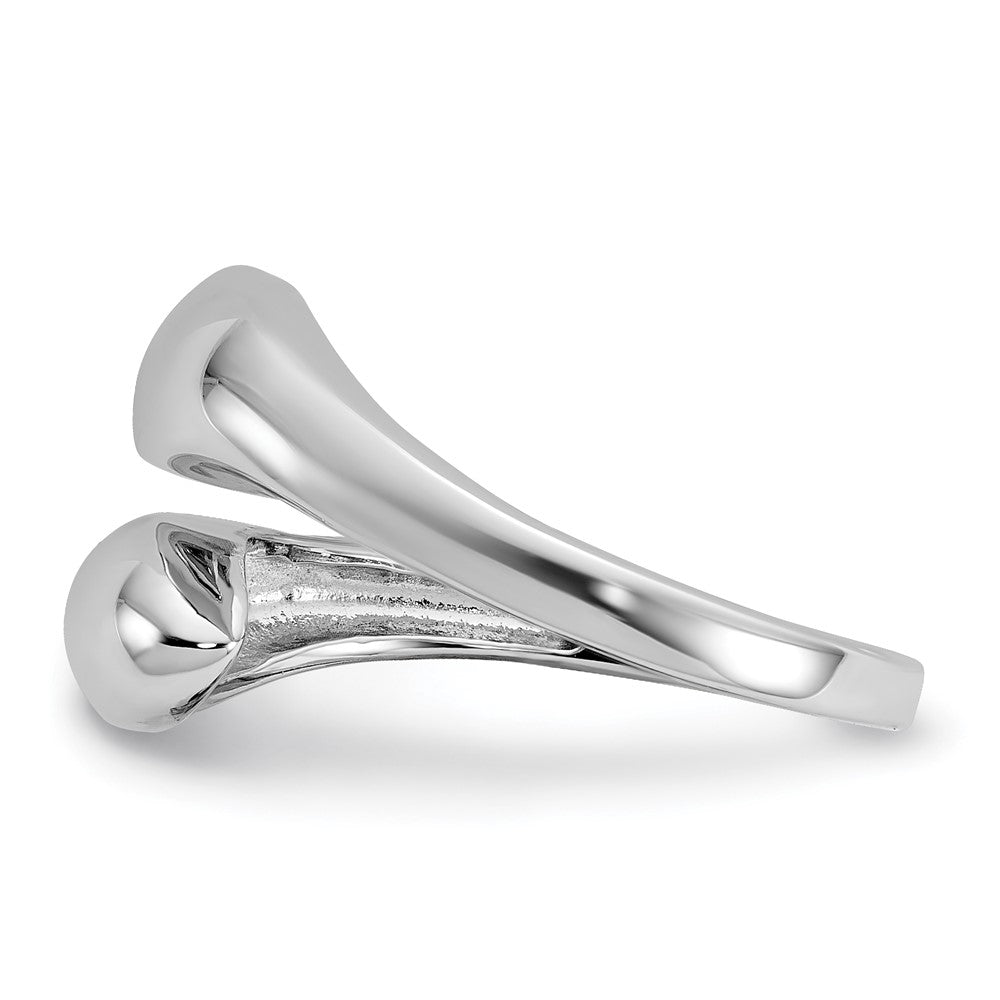 Sterling Silver Rhodium-plated Polished Open Bypass Size 6 Ring
