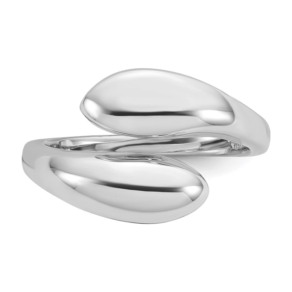 Sterling Silver Rhodium-plated Polished Open Bypass Size 6 Ring