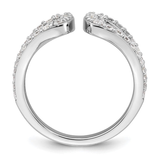 Sterling Silver Rhodium-plated Polished CZ Open Top Size 8 Ring