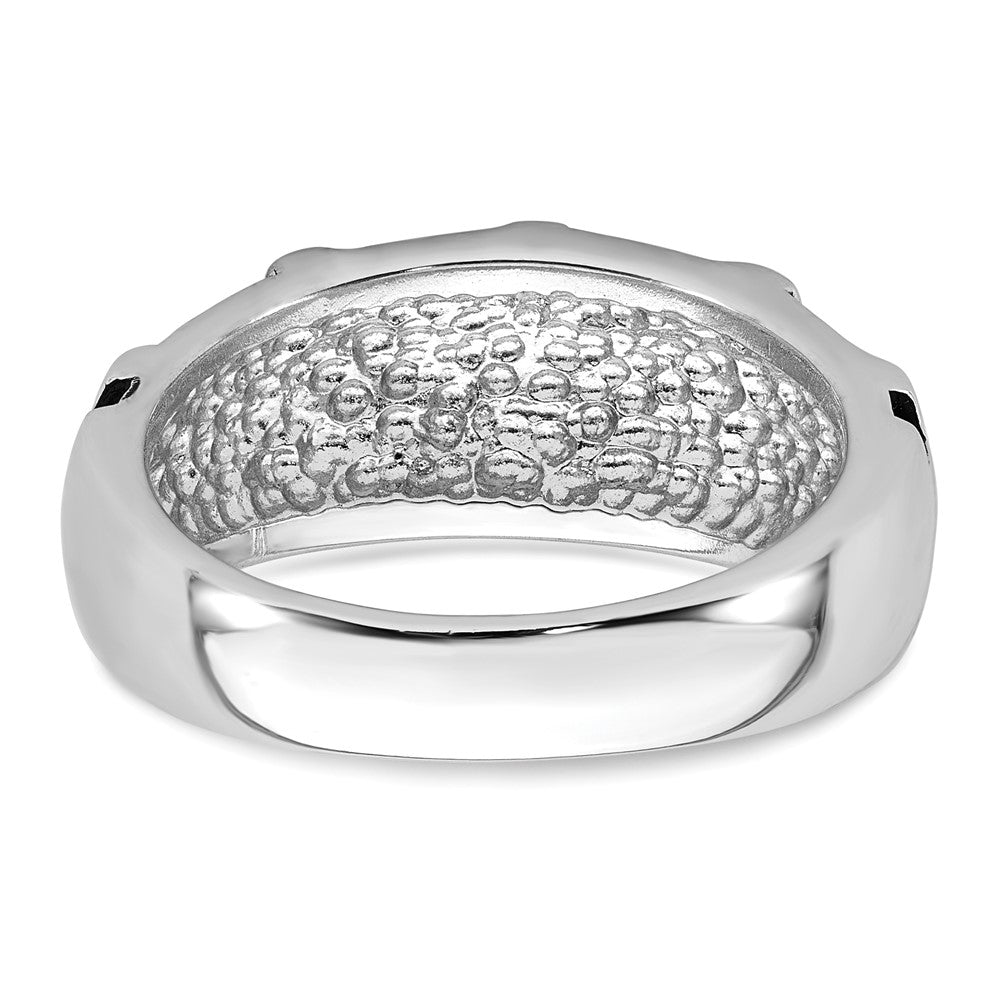Sterling Silver Rhodium-plated Enameled Polished Multi-Cross Size 11 Men's Ring