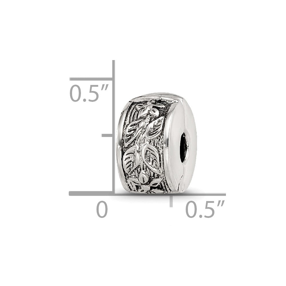 Sterling Silver Reflections Hinged Floral Clip Bead