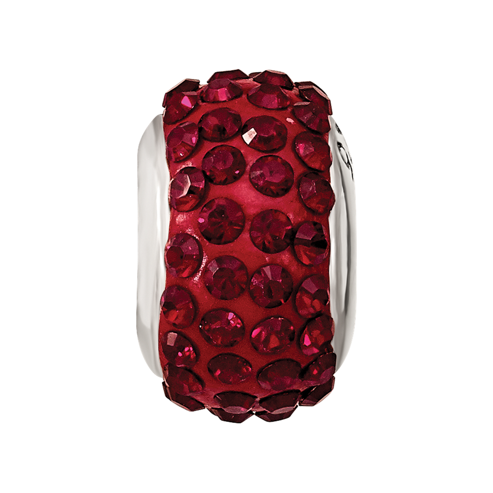 Sterling Silver Reflections January Full Red Preciosa Crystal Bead