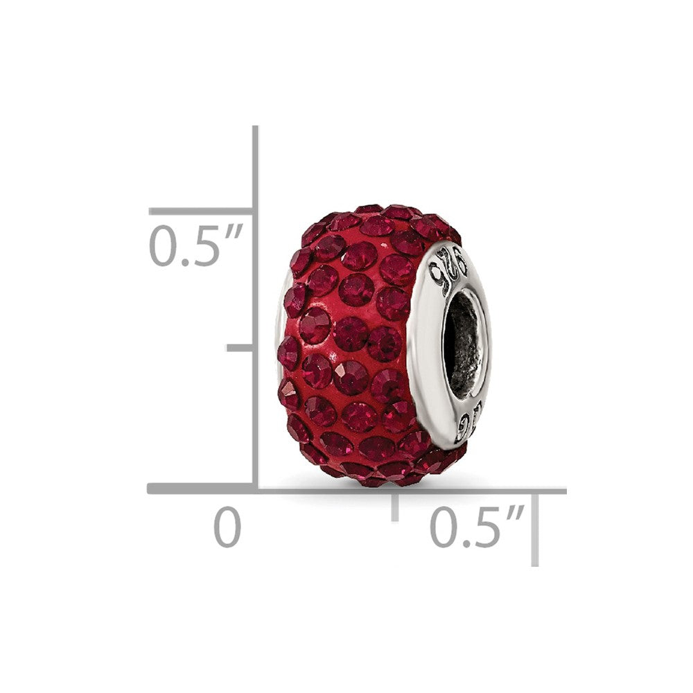 Sterling Silver Reflections January Full Red Preciosa Crystal Bead
