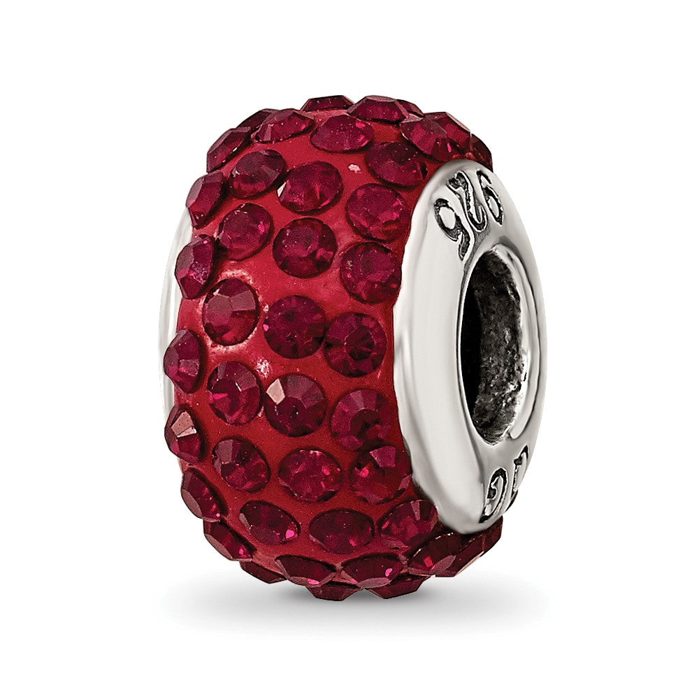 Sterling Silver Reflections January Full Red Preciosa Crystal Bead