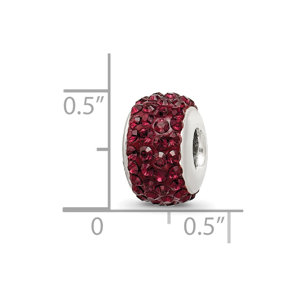 Sterling Silver Reflections June Full Red Preciosa Crystal Bead