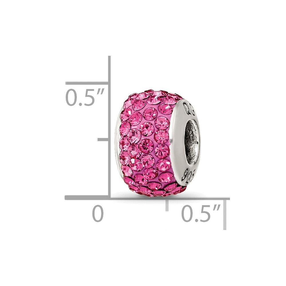 Sterling Silver Reflections October Full Pink Preciosa Crystal Bead