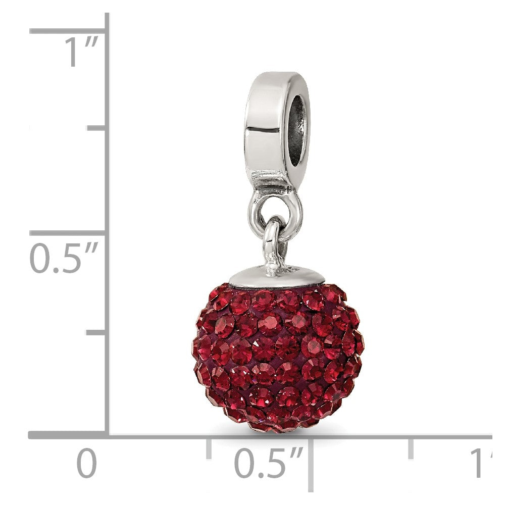 Sterling Silver Reflections June Red Preciosa Crystal Ball Dangle Bead