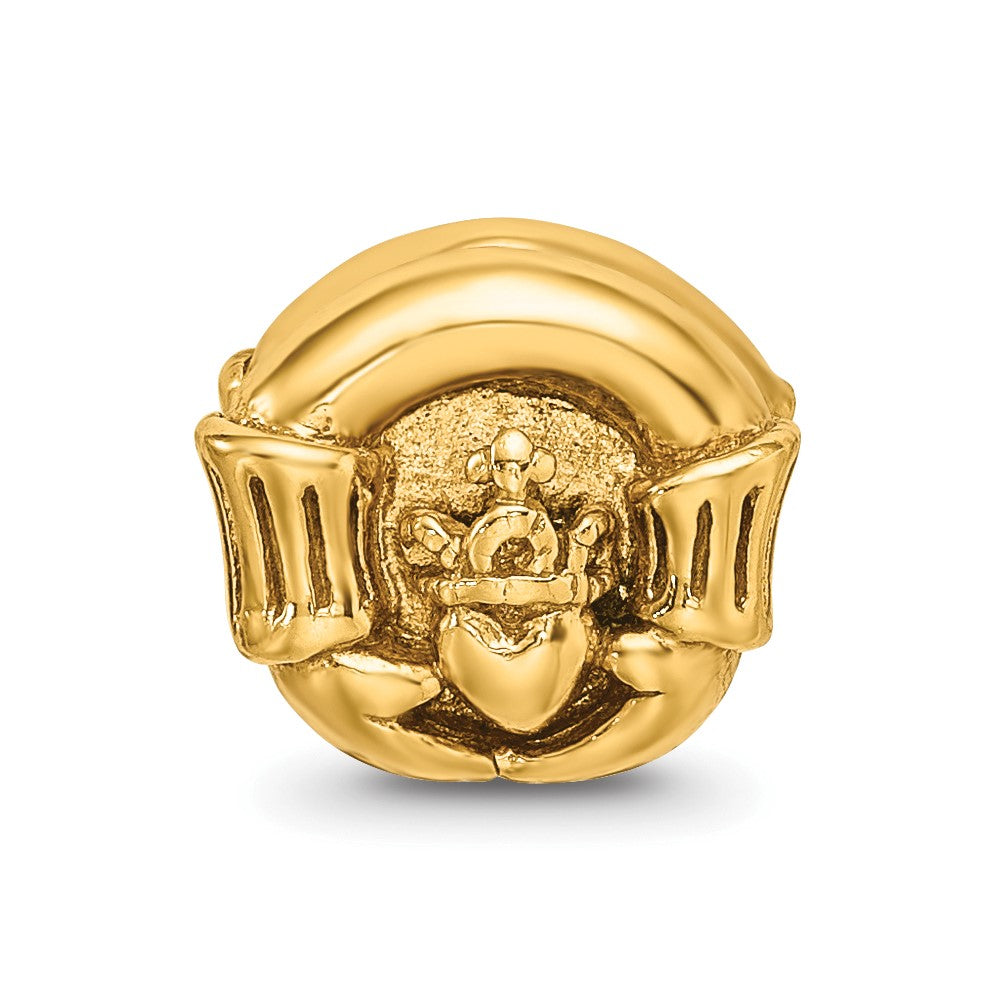 Sterling Silver Gold-plated Reflections Claddagh Bead
