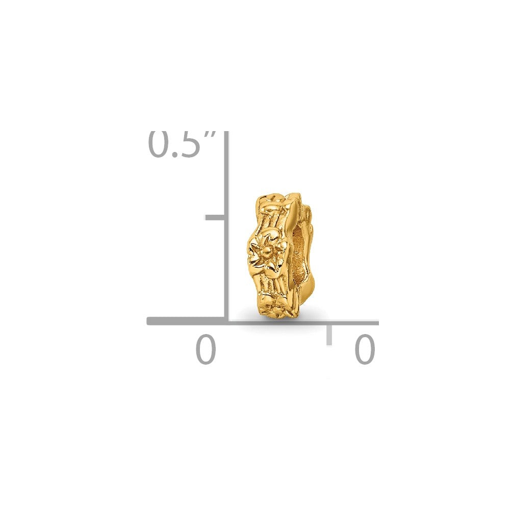 Sterling Silver Gold-plated Reflections Floral Spacer Bead
