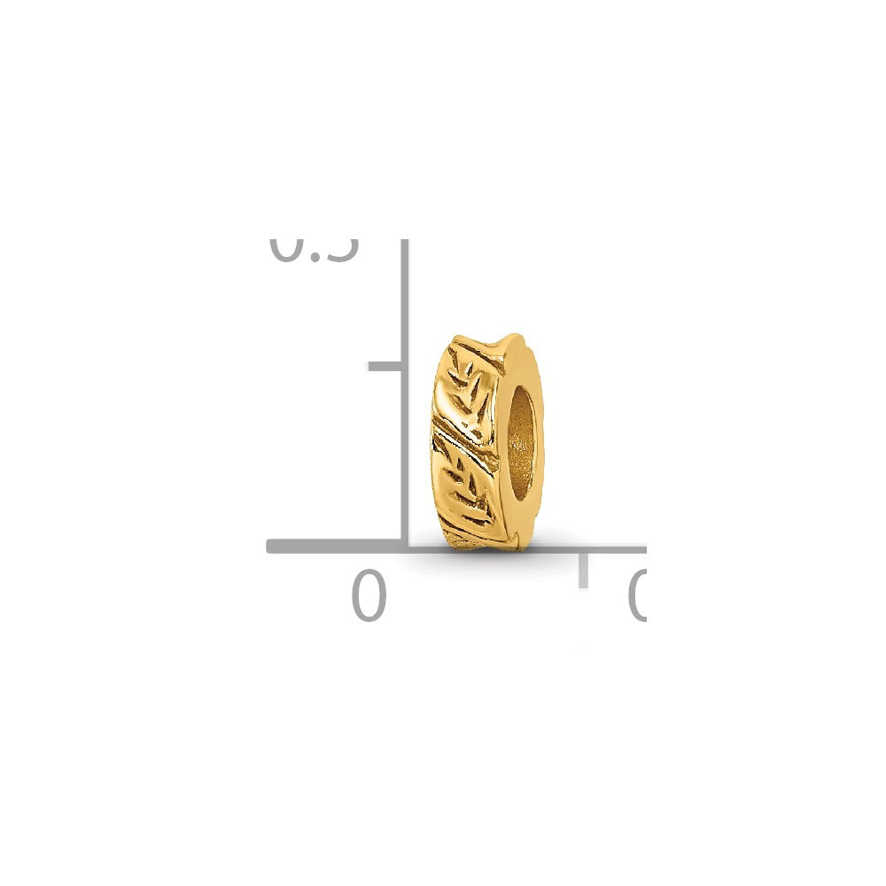 Sterling Silver Gold-plated Reflections Leaf Design Spacer Bead