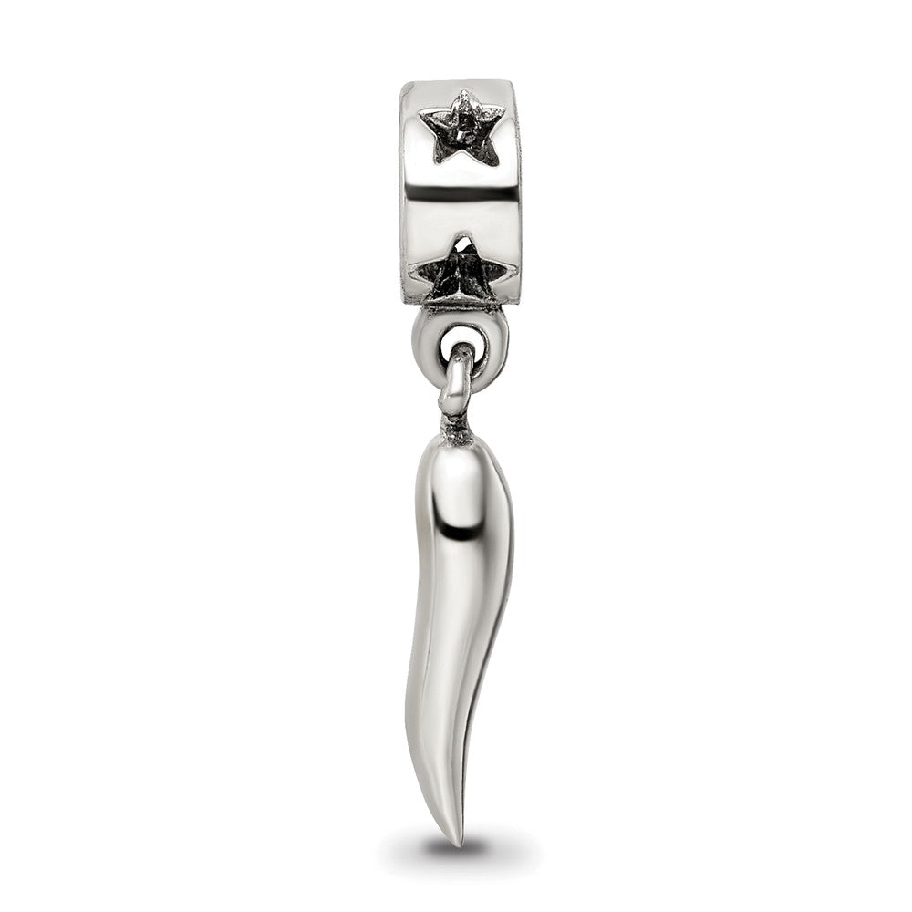 Sterling Silver Reflections Italian Horn Dangle Bead