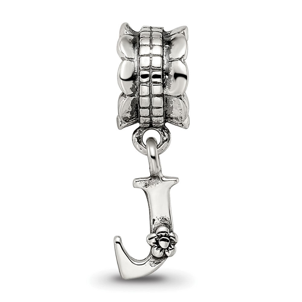 Sterling Silver Reflections Letter J Dangle Bead