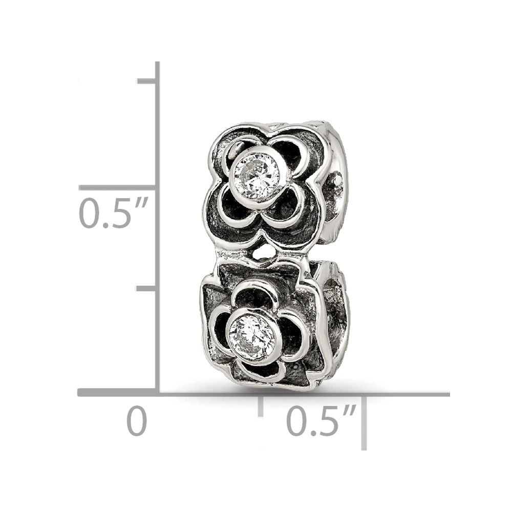 Sterling Silver Reflections CZ Connector Bead