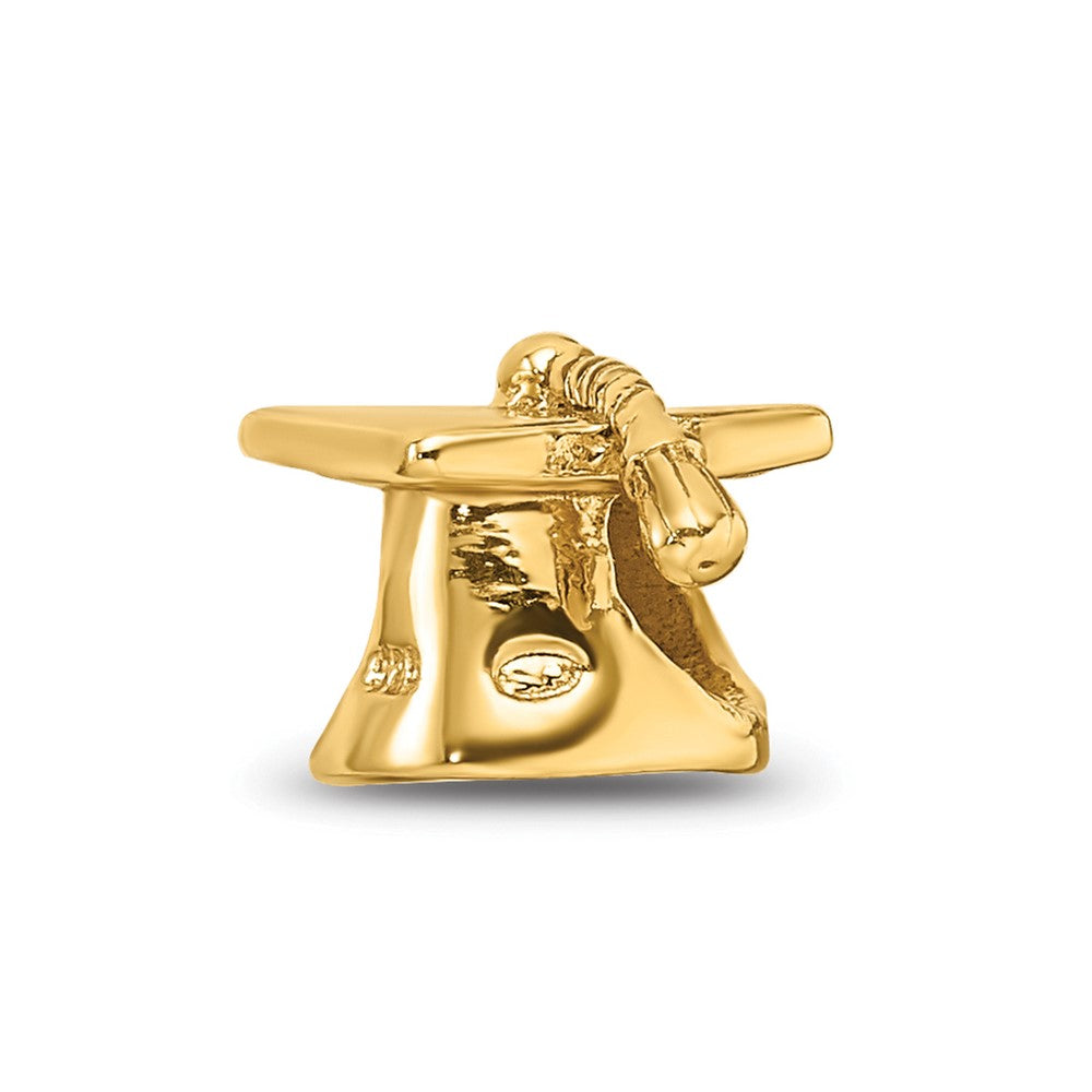 Sterling Silver Gold-plated Reflections Graduation Cap Bead