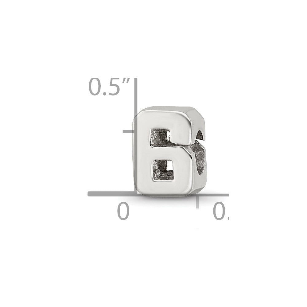 Sterling Silver Reflections Number 6 Bead