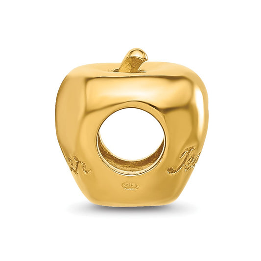Sterling Silver Reflections Gold-plated Number 1 Teacher Apple Bead