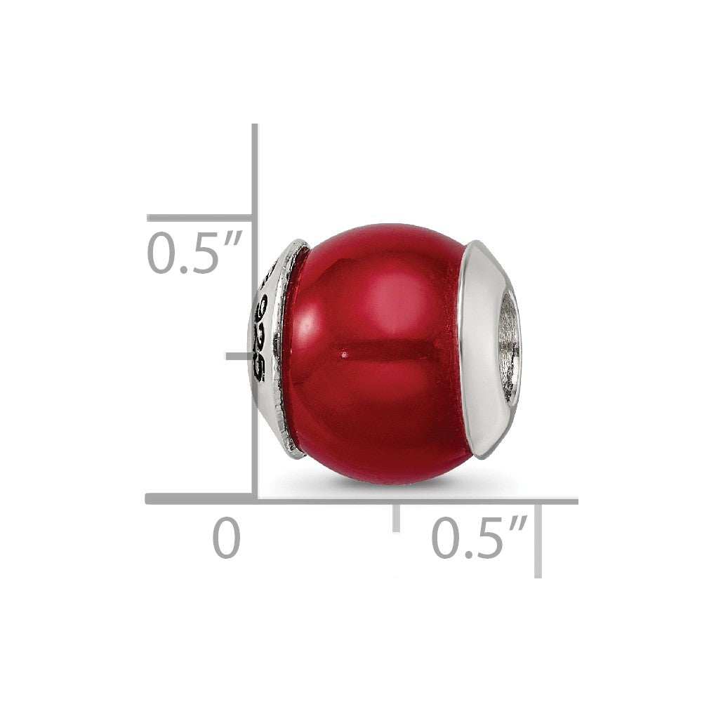 Sterling Silver Reflections Red Quartz Stone Bead