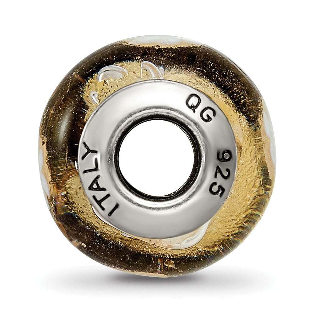 Sterling Silver Reflections Gold/White Flower Italian Murano Bead
