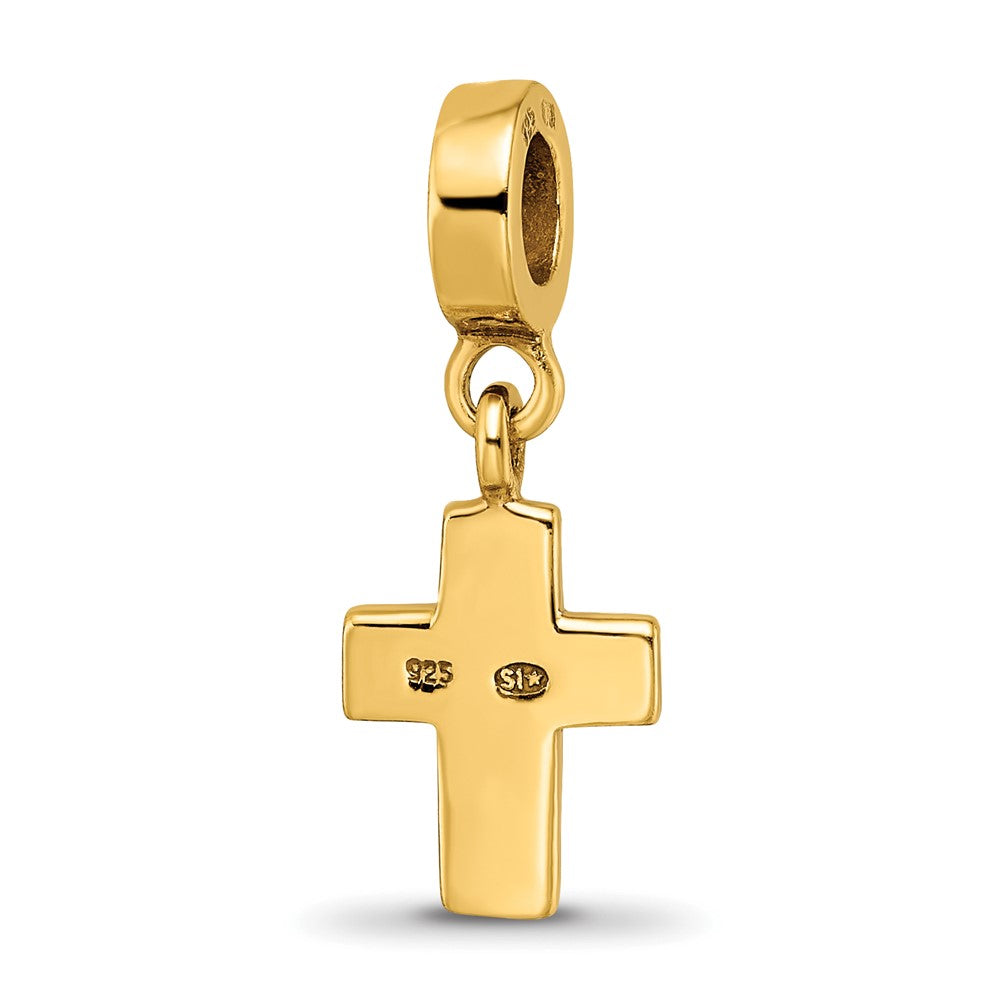 Sterling Silver Reflections Clear Preciosa Crystal Cross Dangle Bead