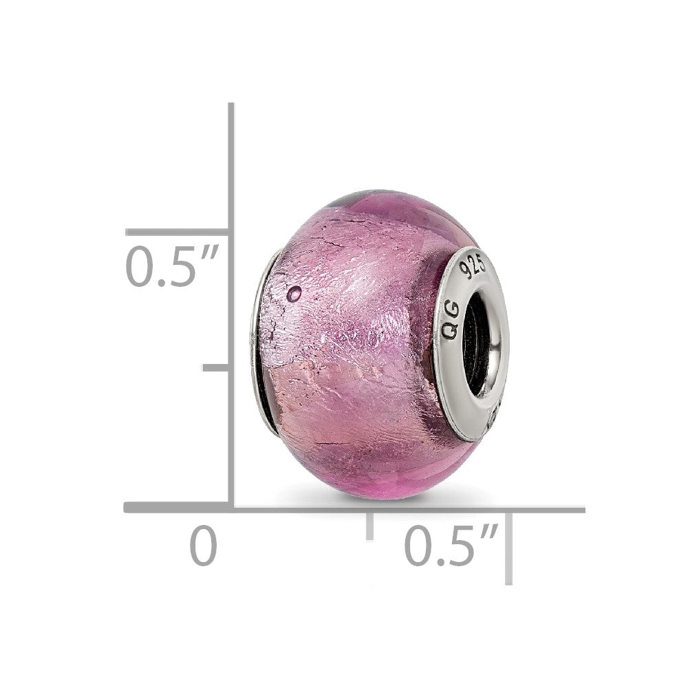 Sterling Silver Reflections Lavender Italian Murano Bead