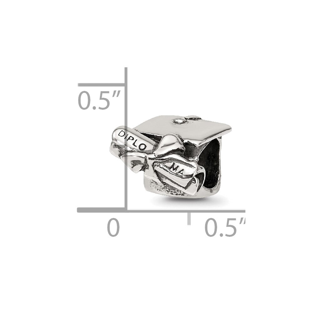 Sterling Silver Reflections Graduation Cap & Diploma Bead