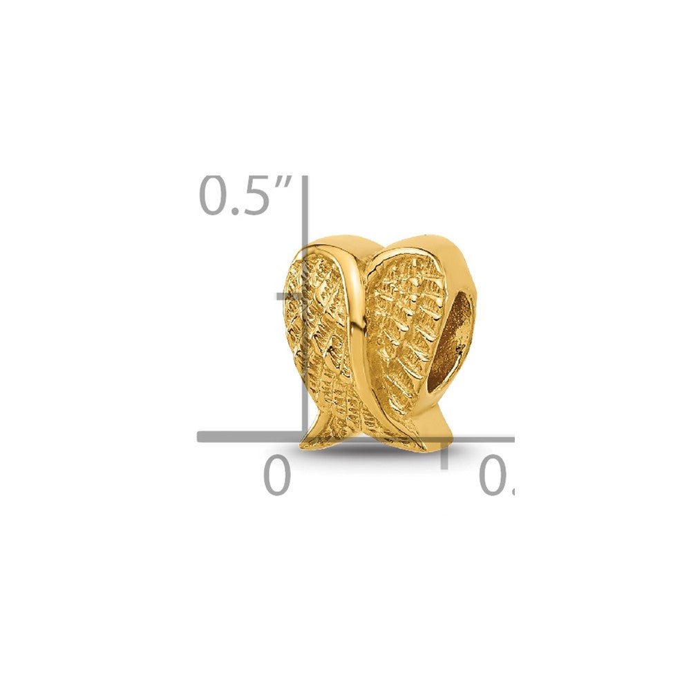 Sterling Silver Reflections Gold-plated Angel Wings Bead