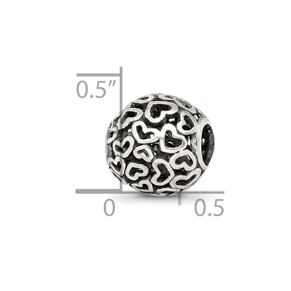 Sterling Silver Reflections Hearts Bali Bead