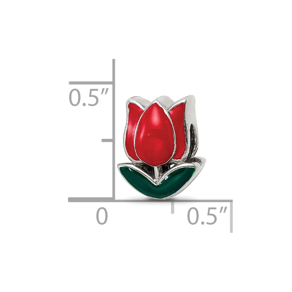 Sterling Silver Reflections Enameled Tulip Bead