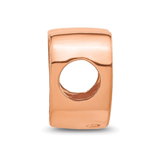Sterling Silver Reflections Rose Gold-plated Floral Mom Heart Bead