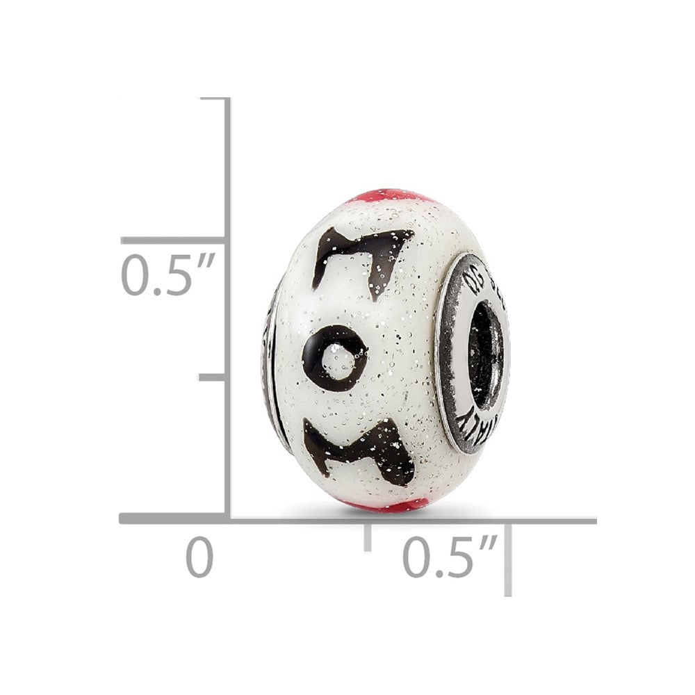 Sterling Silver Reflections Mom w/Hearts Italian Glass Bead