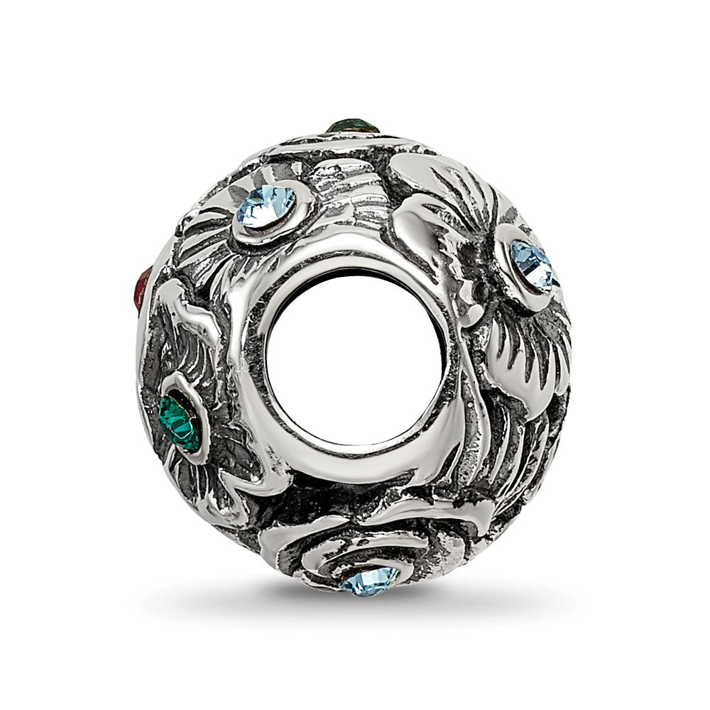 Sterling Silver Reflections Multicolor Preciosa Crystal Flower Bead