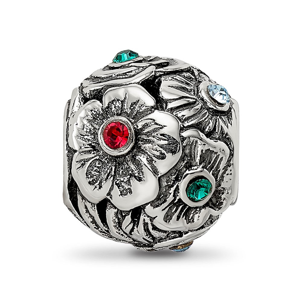 Sterling Silver Reflections Multicolor Preciosa Crystal Flower Bead