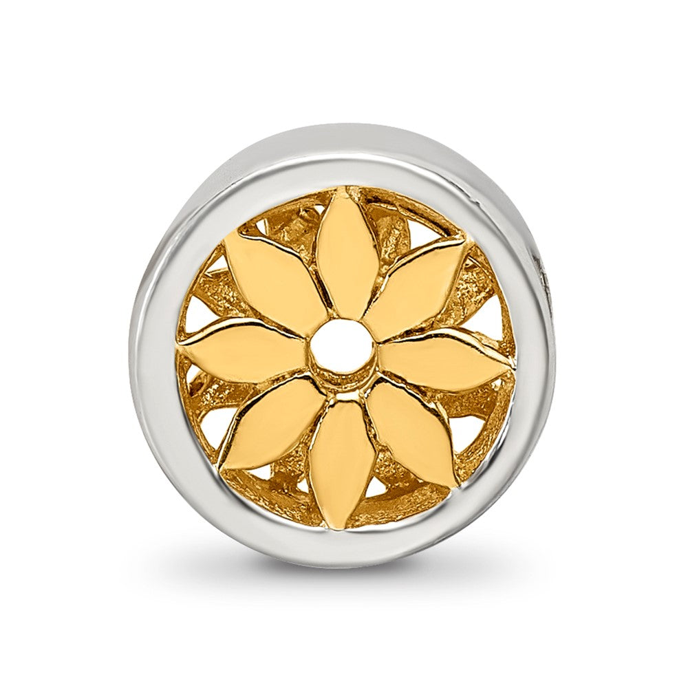 Sterling Silver Reflections Gold-plated Flower Bead