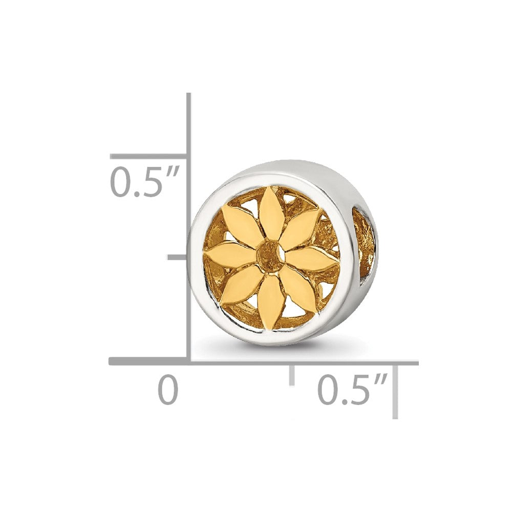 Sterling Silver Reflections Gold-plated Flower Bead