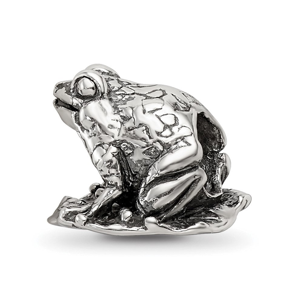 Sterling Silver Reflections Frog on Lily Pad Bead