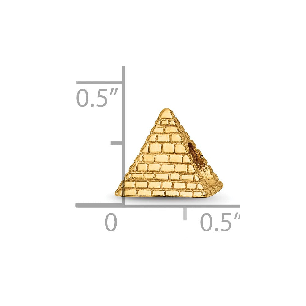 Sterling Silver Gold-plated Reflections Pyramid Bead