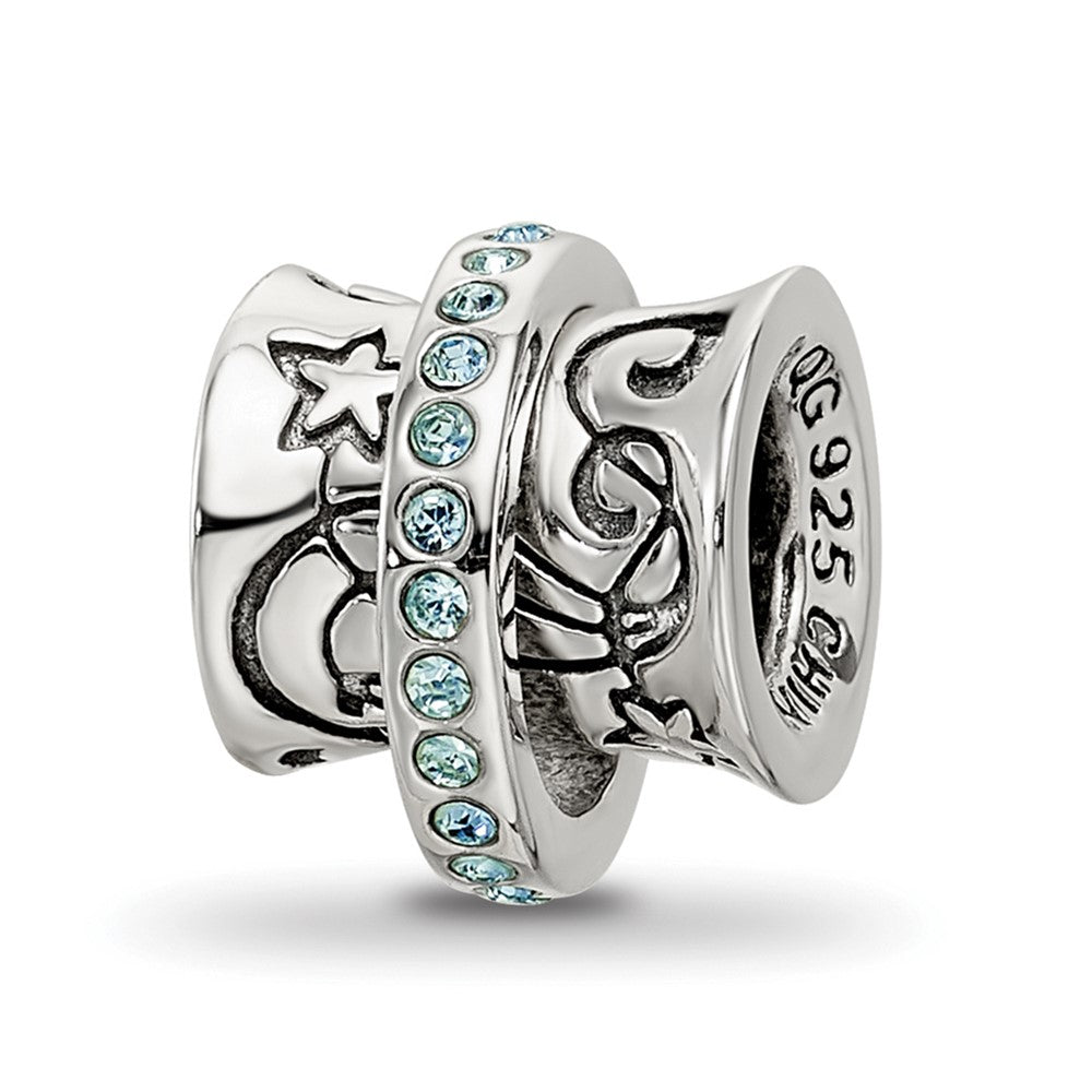 Sterling Silver Reflections Crystals Nouveau Spinner Bead
