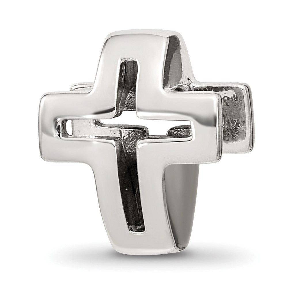 Sterling Silver Reflections Crystals Pav Open Cross Bead
