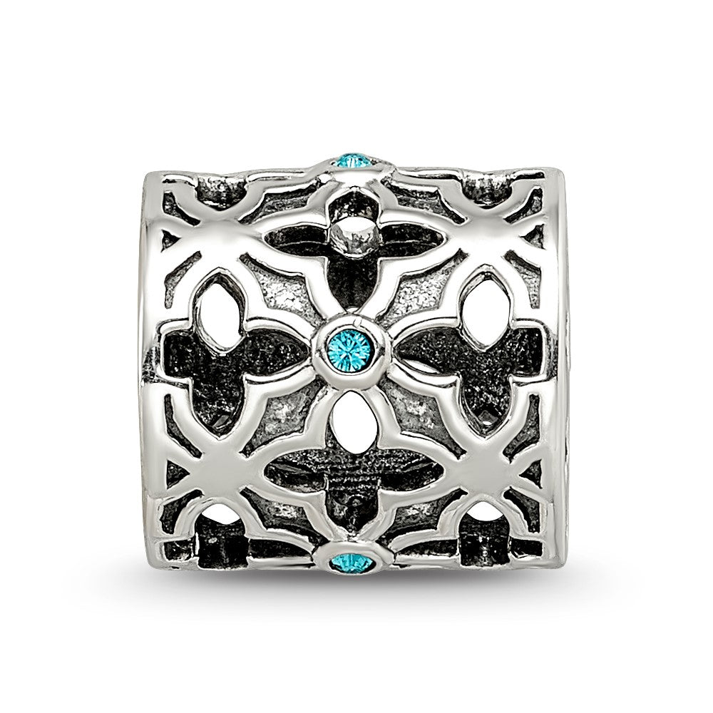 Sterling Silver Reflections Moroccan Lattice with crystals Bead