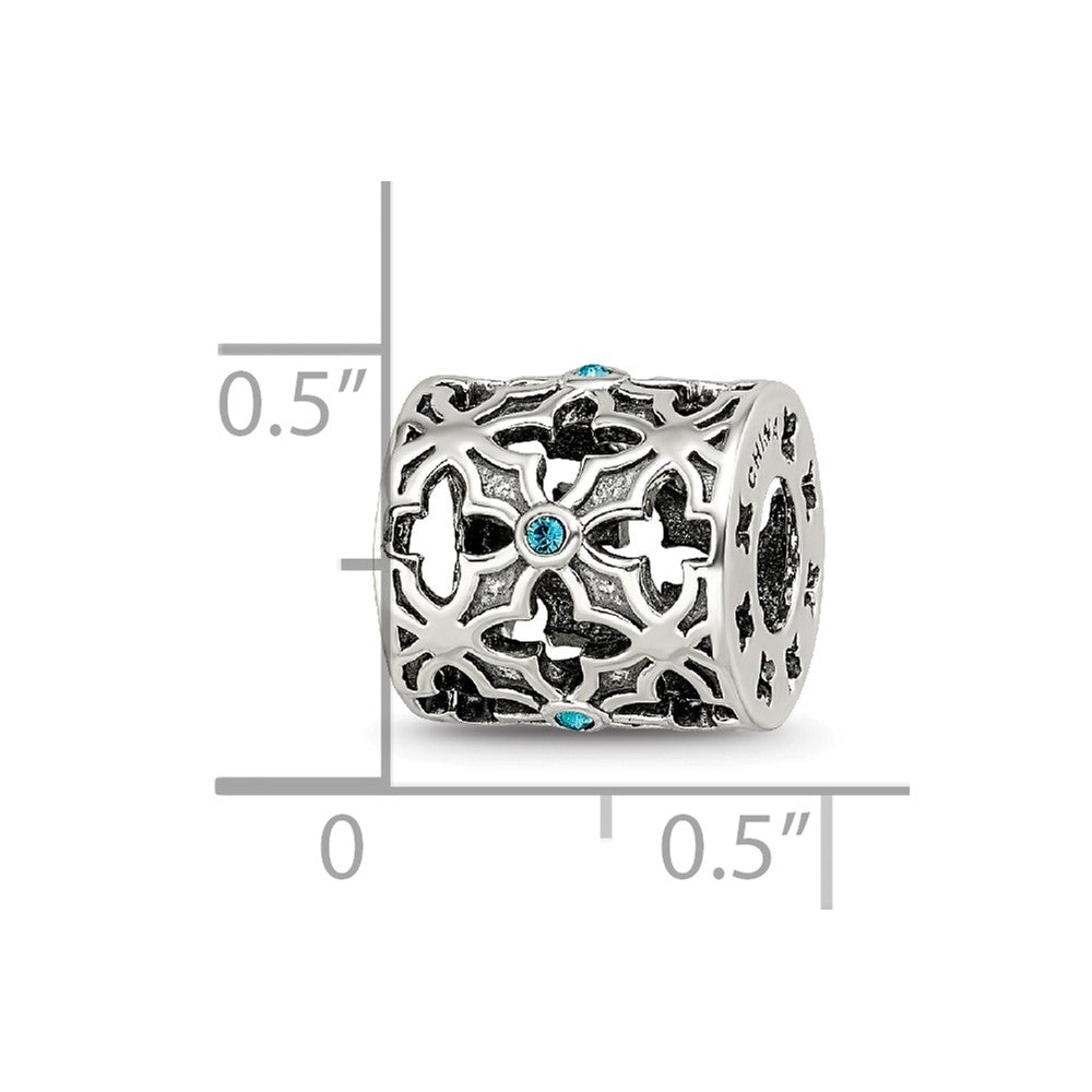 Sterling Silver Reflections Moroccan Lattice with crystals Bead