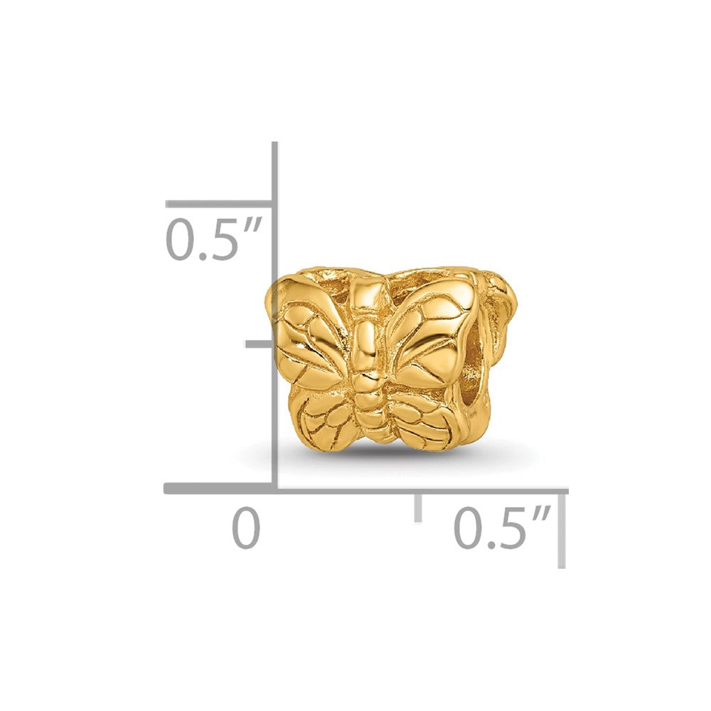 Sterling Silver Gold-plated Reflections Butterfly Bead