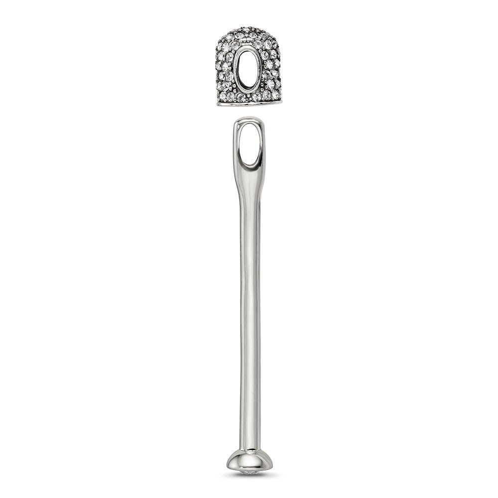 Sterling Silver Reflections Clear Crystal Top Pendant